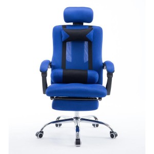 Silla de oficina ANTARES, reclinable en varias posiciones y con reposapiés extensible en malla transpirable color negro