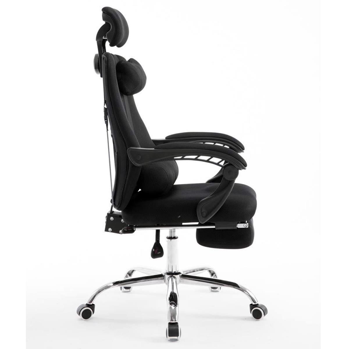 Silla de Oficina / Gaming ANTARES, Reclinable, Reposapiés Extensible, en Malla Transpirable color Negro
