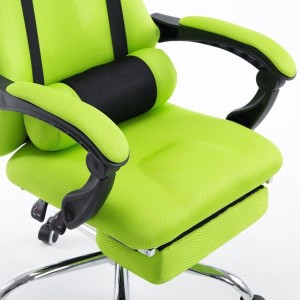 Silla de oficina ANTARES, reclinable en varias posiciones y con reposapiés extensible en malla transpirable color negro