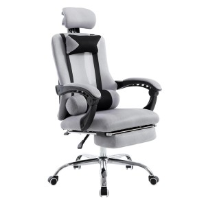 Silla de oficina ANTARES, reclinable en varias posiciones y con reposapiés extensible en malla transpirable color negro