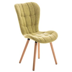 Silla de confidente ELGAR, precioso diseño con patas en madera. Gran acolchado con tapizado en capitoné en tela color negro