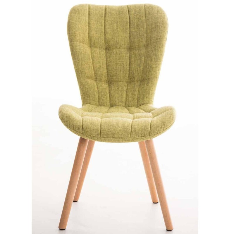 Silla de confidente ELGAR, precioso diseño con patas en madera. Gran acolchado con tapizado en capitoné en tela color negro