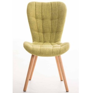 Silla de confidente ELGAR, precioso diseño con patas en madera. Gran acolchado con tapizado en capitoné en tela color negro