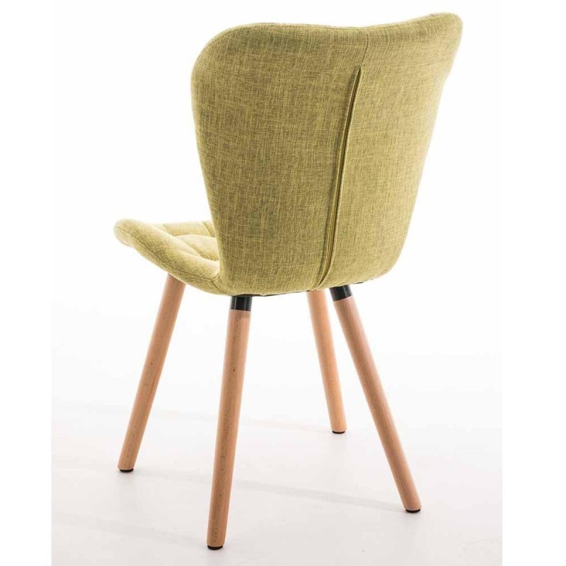Silla de confidente ELGAR, precioso diseño con patas en madera. Gran acolchado con tapizado en capitoné en tela color negro
