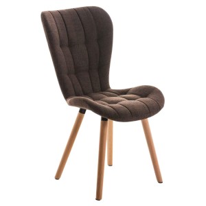 Silla de confidente ELGAR, precioso diseño con patas en madera. Gran acolchado con tapizado en capitoné en tela color negro