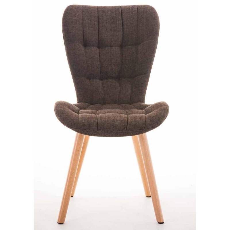 Silla de confidente ELGAR, precioso diseño con patas en madera. Gran acolchado con tapizado en capitoné en tela color negro