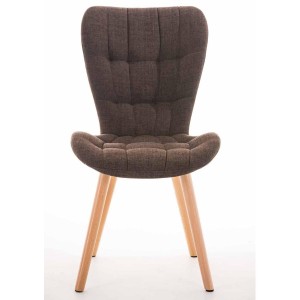 Silla de confidente ELGAR, precioso diseño con patas en madera. Gran acolchado con tapizado en capitoné en tela color negro