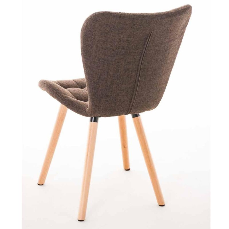 Silla de confidente ELGAR, precioso diseño con patas en madera. Gran acolchado con tapizado en capitoné en tela color negro