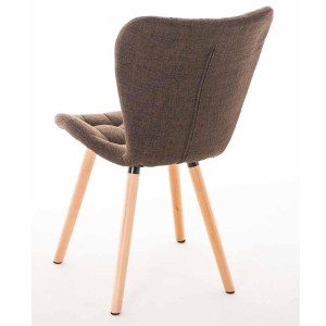 Silla de confidente ELGAR, precioso diseño con patas en madera. Gran acolchado con tapizado en capitoné en tela color negro