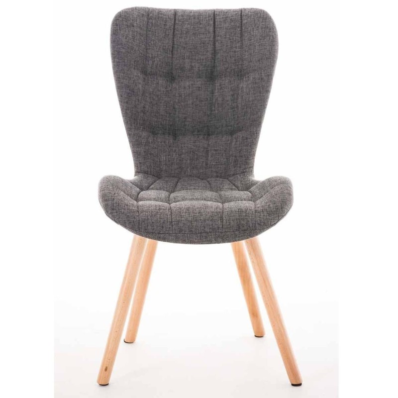 Silla de confidente ELGAR, precioso diseño con patas en madera. Gran acolchado con tapizado en capitoné en tela color negro