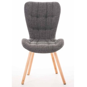Silla de confidente ELGAR, precioso diseño con patas en madera. Gran acolchado con tapizado en capitoné en tela color negro