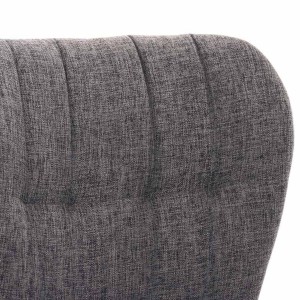 Silla de confidente ELGAR, precioso diseño con patas en madera. Gran acolchado con tapizado en capitoné en tela color negro