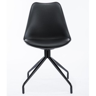 Silla de Diseño / Confidente RECULA, exclusivo diseño en piel color negro 2