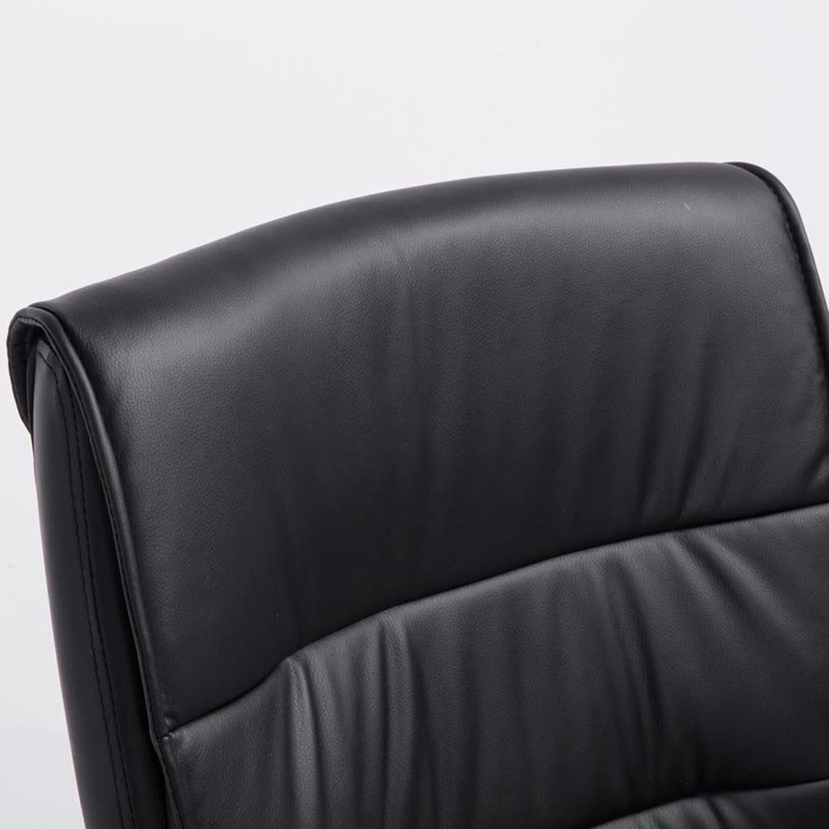Silla de Confidente HIBERT, Estructura Metálica, Gran Acolchado en Piel color Negro