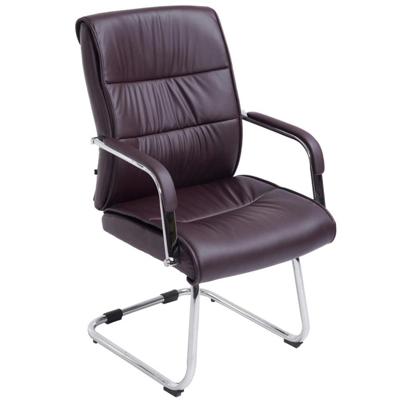 Silla de Confidente HIBERT, estructura metálica, gran acolchado en piel negro