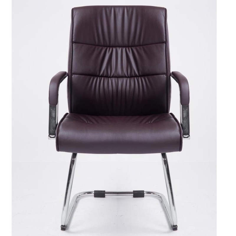 Silla de Confidente HIBERT, estructura metálica, gran acolchado en piel negro