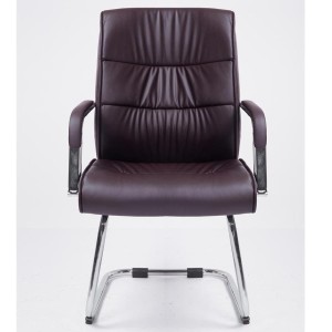 Silla de Confidente HIBERT, estructura metálica, gran acolchado en piel negro