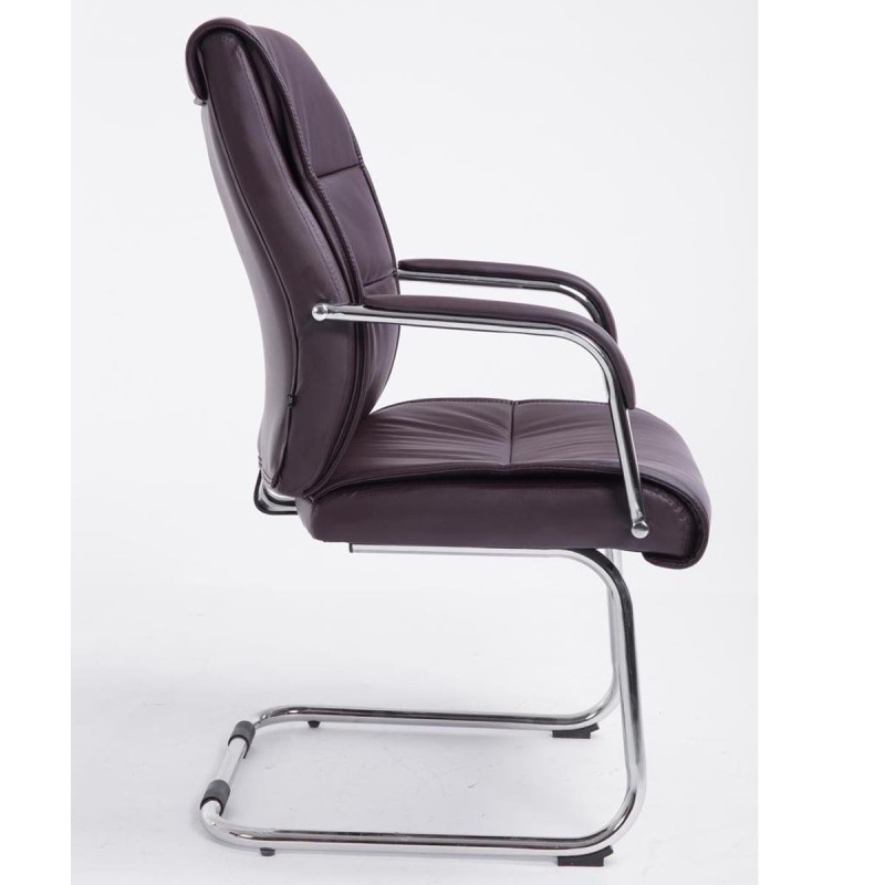 Silla de Confidente HIBERT, estructura metálica, gran acolchado en piel negro
