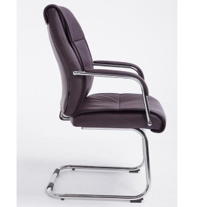 Silla de Confidente HIBERT, estructura metálica, gran acolchado en piel negro