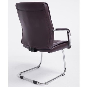 Silla de Confidente HIBERT, estructura metálica, gran acolchado en piel negro