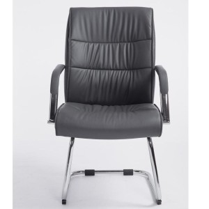 Silla de Confidente HIBERT, estructura metálica, gran acolchado en piel negro