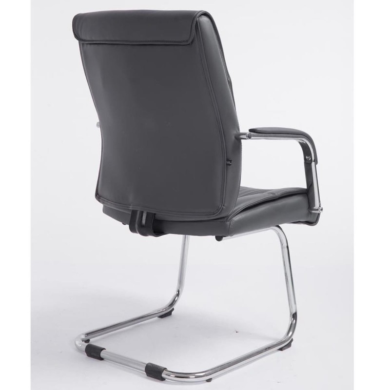 Silla de Confidente HIBERT, estructura metálica, gran acolchado en piel negro