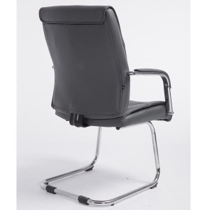 Silla de Confidente HIBERT, estructura metálica, gran acolchado en piel negro