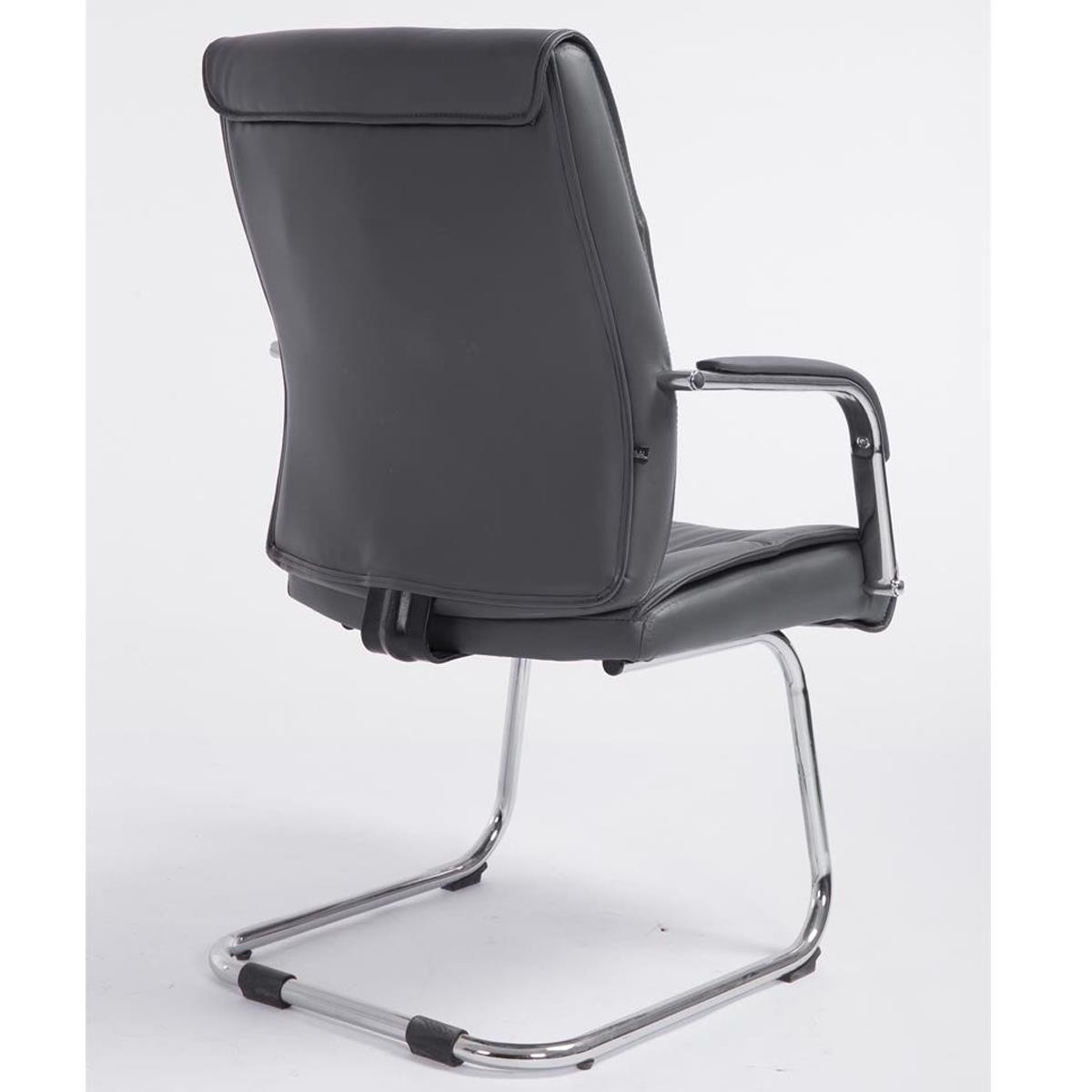 Silla de Confidente HIBERT, Estructura Metálica, Gran Acolchado en Piel color Negro