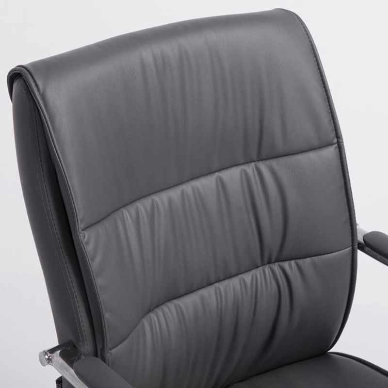 Silla de Confidente HIBERT, estructura metálica, gran acolchado en piel negro