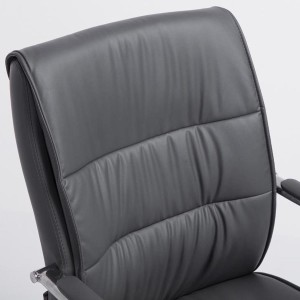 Silla de Confidente HIBERT, estructura metálica, gran acolchado en piel negro