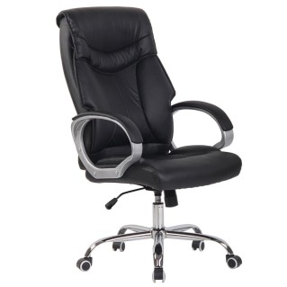 Sillón de oficina KIMI, gran respaldo acolchado en Negro
