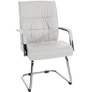 Silla de Confidente HIBERT, estructura metálica, gran acolchado en piel negro