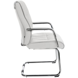 Silla de Confidente HIBERT, estructura metálica, gran acolchado en piel negro