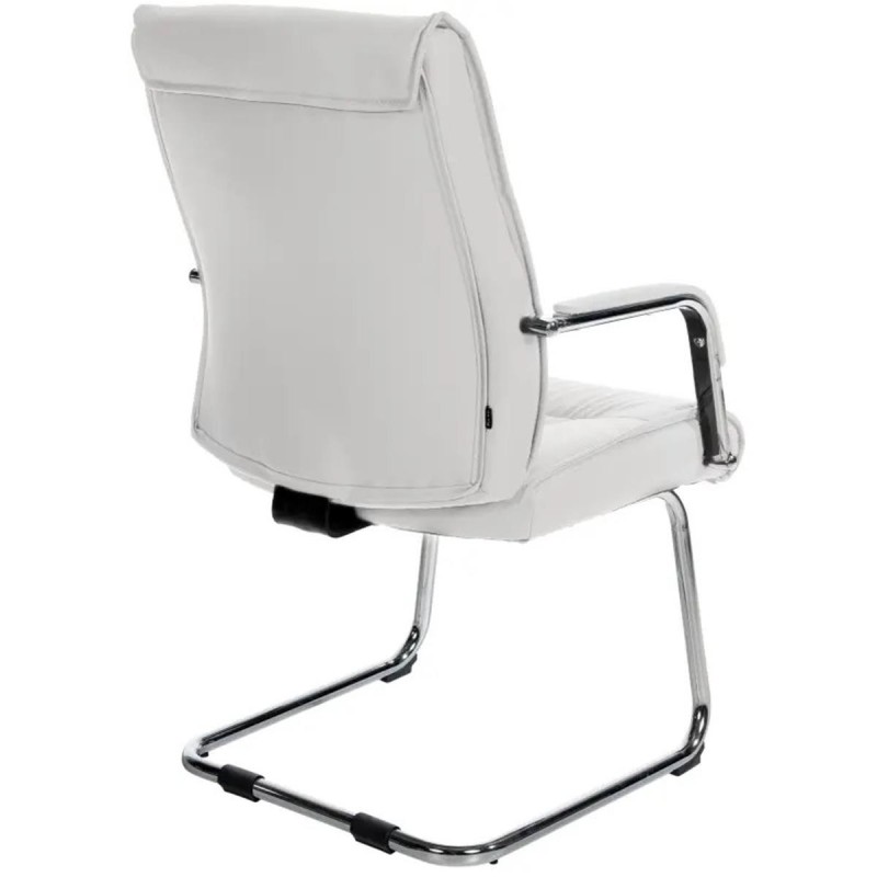 Silla de Confidente HIBERT, estructura metálica, gran acolchado en piel negro