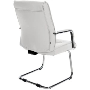 Silla de Confidente HIBERT, estructura metálica, gran acolchado en piel negro