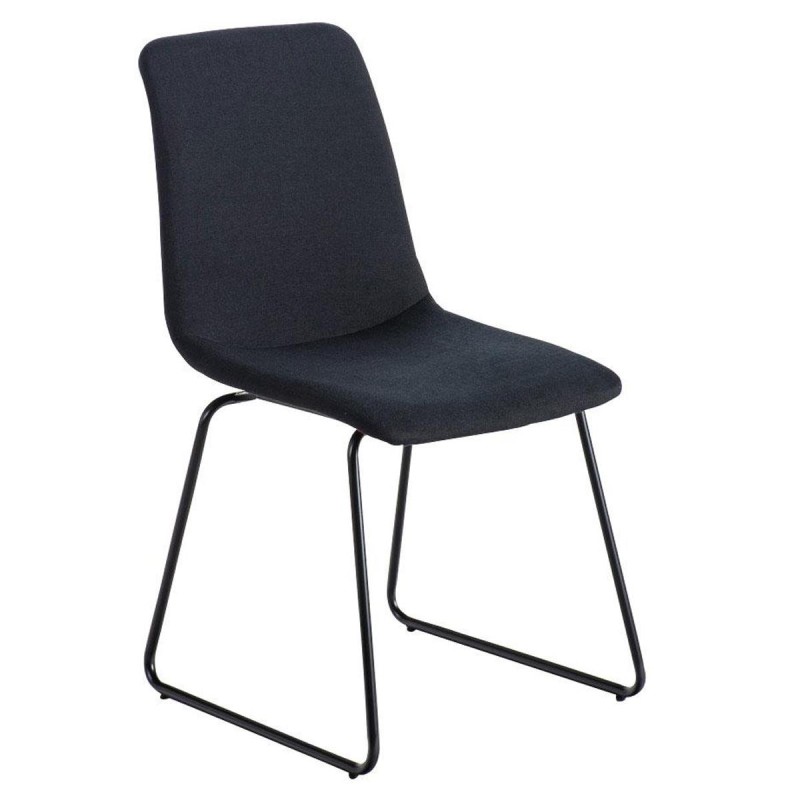 Silla de Confidente FRANCESC, estructura metálica, en tela color negro