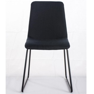 Silla de Confidente FRANCESC, estructura metálica, en tela color negro 2