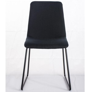 Silla de Confidente FRANCESC, estructura metálica, en tela color negro