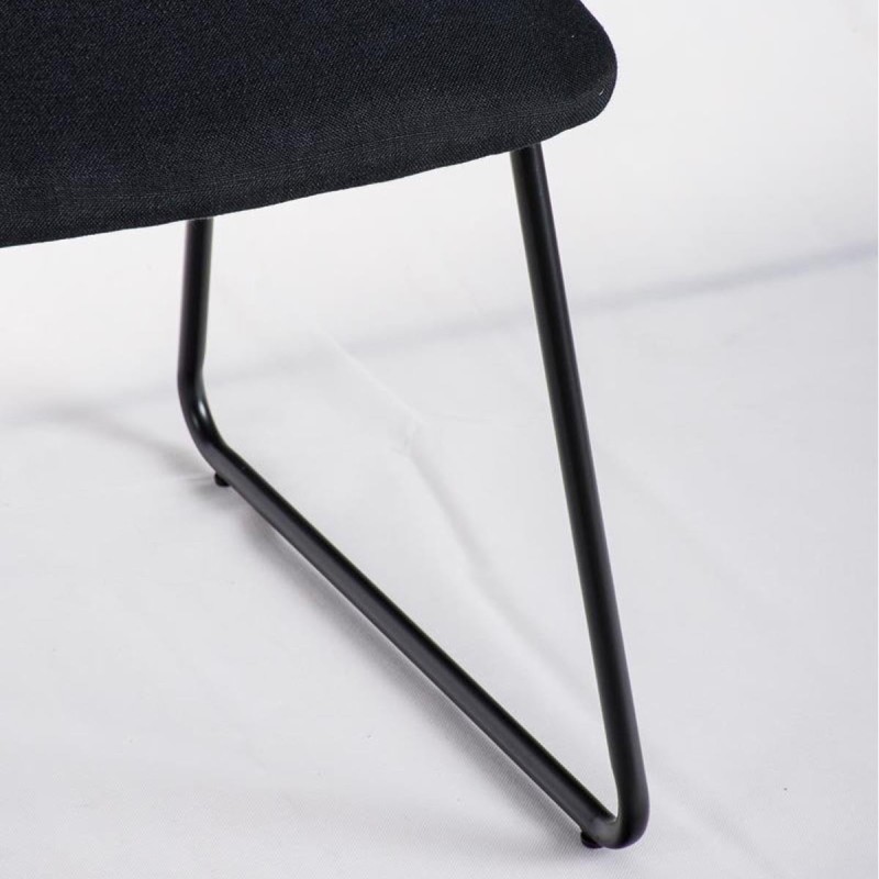 Silla de Confidente FRANCESC, estructura metálica, en tela color negro