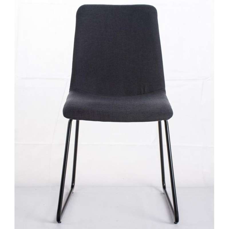 Silla de Confidente FRANCESC, estructura metálica, en tela color negro