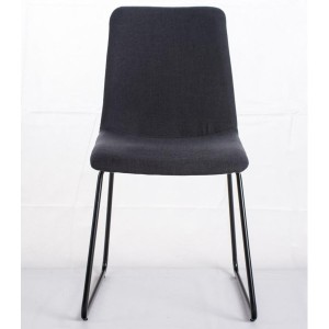 Silla de Confidente FRANCESC, estructura metálica, en tela color negro