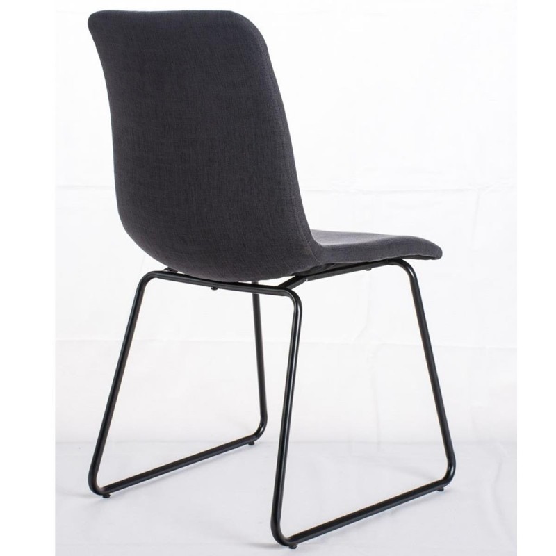 Silla de Confidente FRANCESC, estructura metálica, en tela color negro