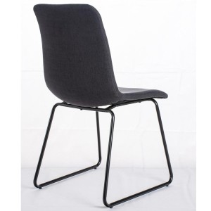 Silla de Confidente FRANCESC, estructura metálica, en tela color negro