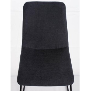 Silla de Confidente FRANCESC, estructura metálica, en tela color negro
