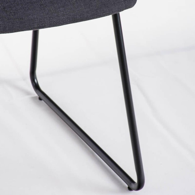 Silla de Confidente FRANCESC, estructura metálica, en tela color negro