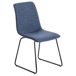 Silla de Confidente FRANCESC, estructura metálica, en tela color negro