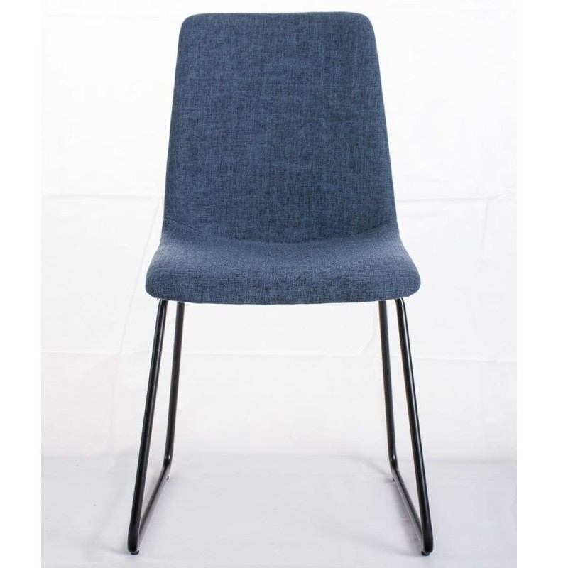 Silla de Confidente FRANCESC, estructura metálica, en tela color negro