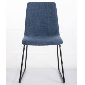 Silla de Confidente FRANCESC, estructura metálica, en tela color negro