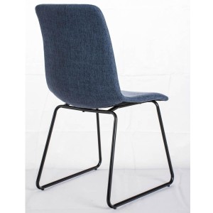 Silla de Confidente FRANCESC, estructura metálica, en tela color negro