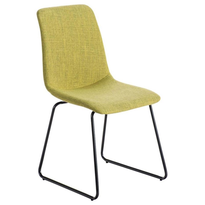 Silla de Confidente FRANCESC, estructura metálica, en tela color negro